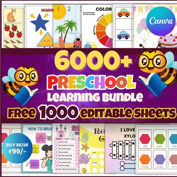 6000+ Worksheets : Preschool Learning Bundle