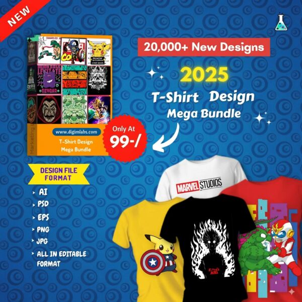 20,000+ New 2025 T-Shirt Design Bundle